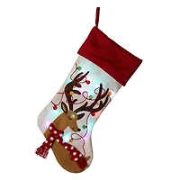 Glitzhome® 21" LED Reindeer Christmas Stockings, 2ct.