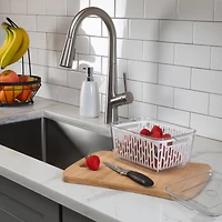 Kitchen Details Clear Storage Container with Strainer