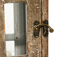 Set of 2" Brown Wood Rustic Lantern, 33", 27"