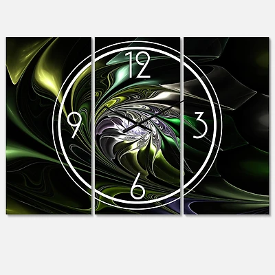 Designart 'Multi Colored Green Stained Glass Modern Multipanel Wall Clock