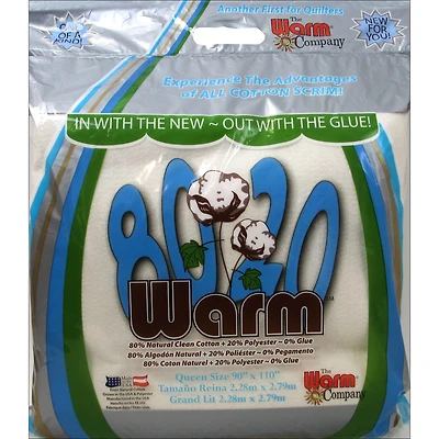 Warm™ 80/20 Cotton Batting & Scrim, 90" x 110"