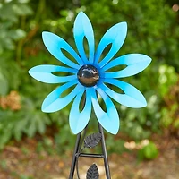 Glitzhome® 44" Metal Flower Wind Spinner Garden Stake
