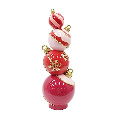 24" Pink, Red & Gold Ball Ornament Stack Tabletop Décor by Ashland®