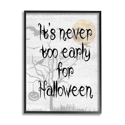 Stupell Industries Never Too Early Halloween Scene Framed Giclee Art