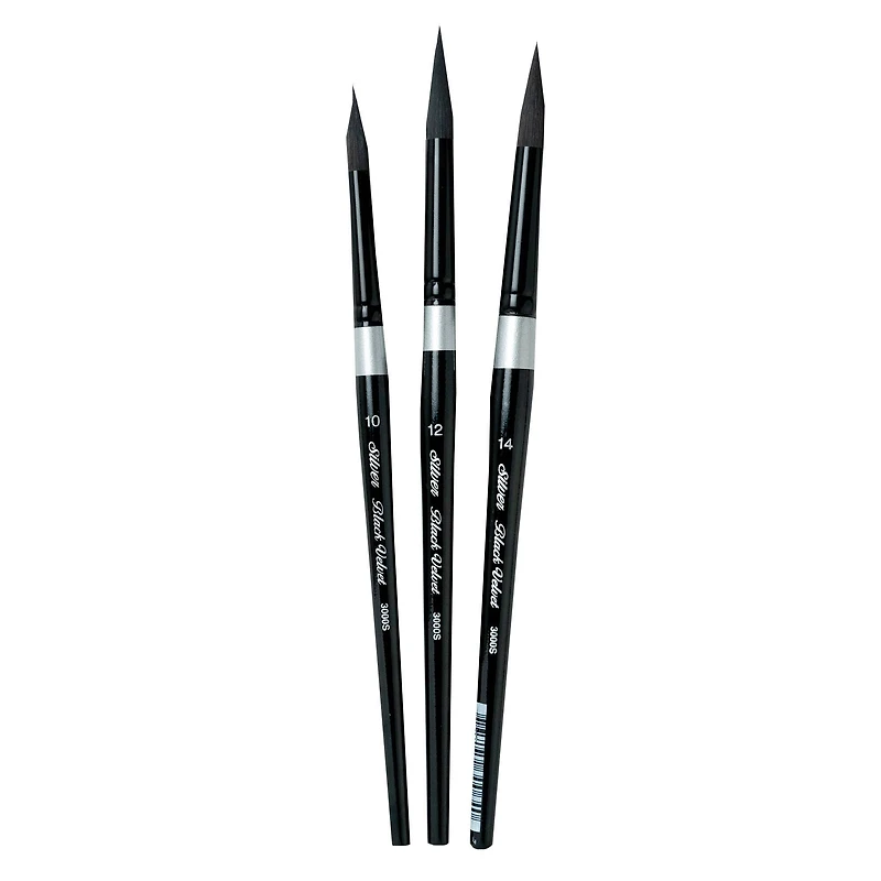 Silver Brush Limited Black Velvet® Large Round Brushes Set