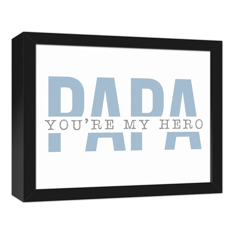 Hero Papa Black Framed Canvas