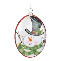 12ct. 5" Glass Snowman Disc Ornament Set