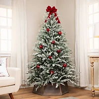 6.5ft. Unlit Real Touch™ Flocked Snowcap Grove Fir Medium Artificial Christmas Tree