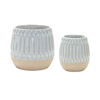Two-Tone Porcelain Vase Set