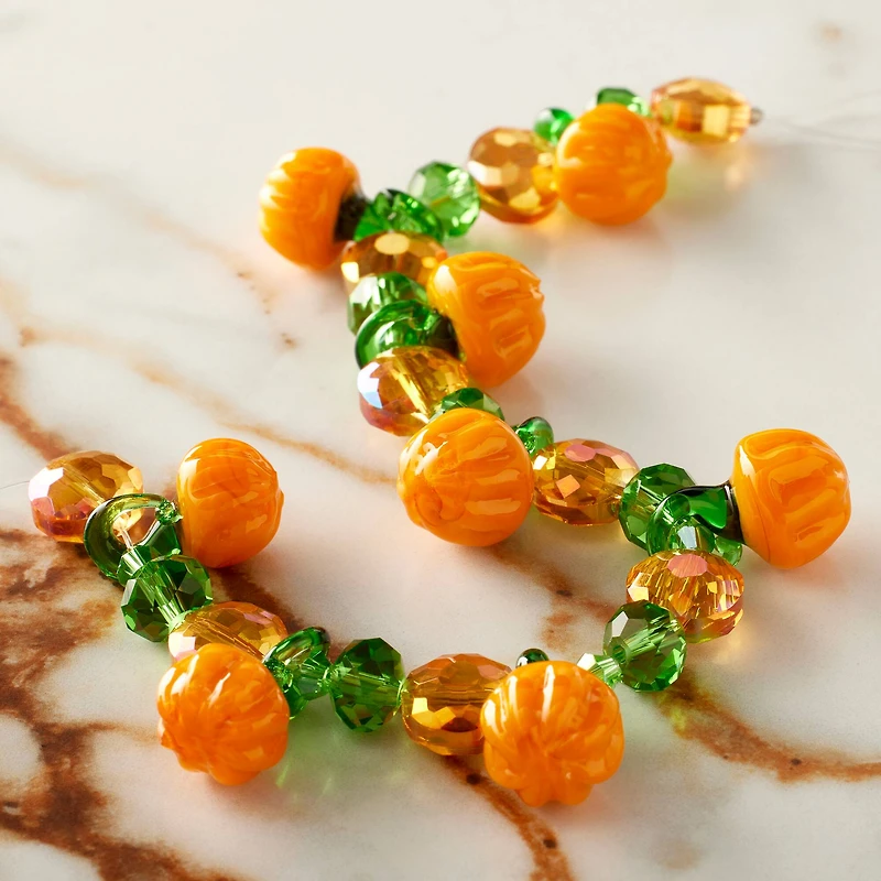Orange Pumpkin Lampwork Glass Bead Mix by Bead Landing™