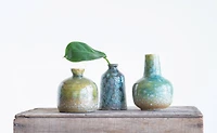 Hello Honey® Green & Blue Textured Stoneware Vase Set