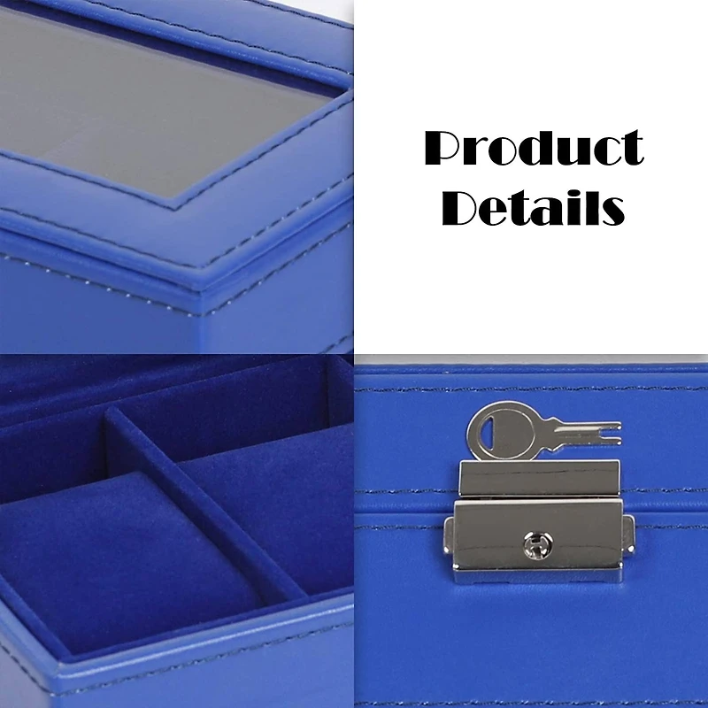 Sapphire Blue Hexa Leather Watch Box