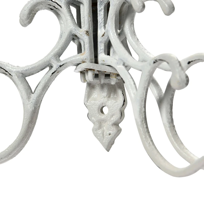 Hello Honey® 7.5" White Decorative Distressed Metal Wall Hook