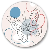 Designart - Butterfly One Line Drawing On Cubism Shapes III