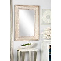 43" Brown Farmhouse Metal Wall Mirror