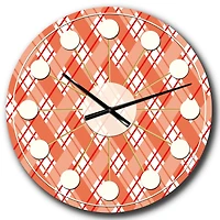 Designart 'Retro Checkered Pattern I Mid-Century Modern Wall Clock