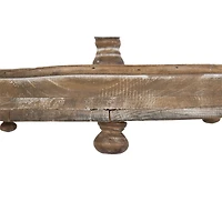 Hello Honey® 18.5" Distressed Brown Wooden 2-Tier Tray with Metal Handle