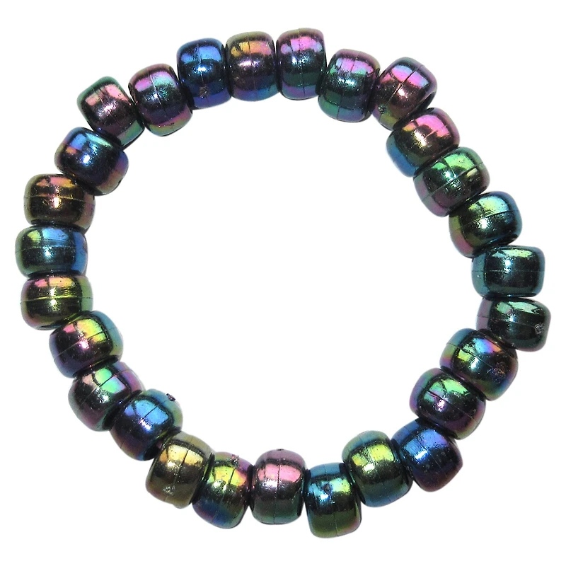 Black Aurora Borealis Pony Beads by Creatology™, 6mm x 9mm