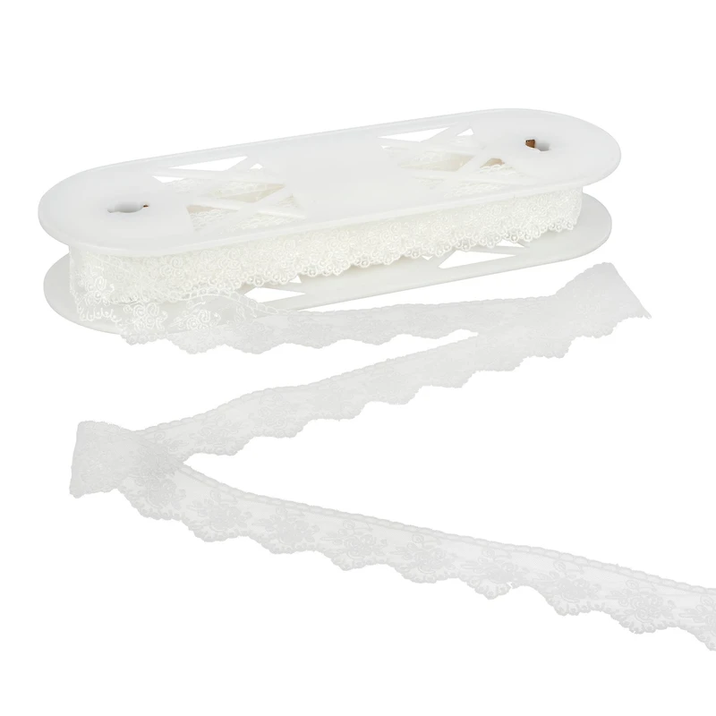 1.25" White Embroidered Lace Trim by Celebrate It®