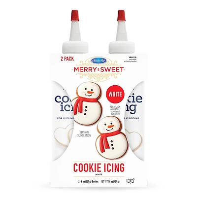 Satin Ice® Merry & Sweet White Cookie Icing Bottles, 2ct.