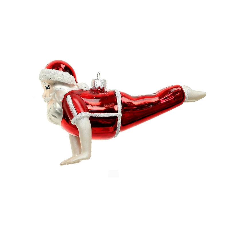 5" Yoga Santa Glass Ornament by Ashland®