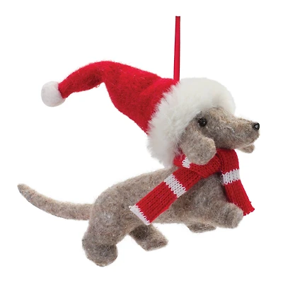 12ct. Dachshund with Santa Hat Ornament