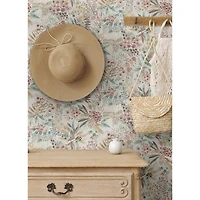 NuWallpaper Teal Peach Naupaka Peel & Stick Wallpaper