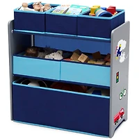 Design and Store Blue 6 Bin Toy Organizer