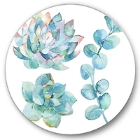 Designart - Eucalyptus Leaves and Succulents