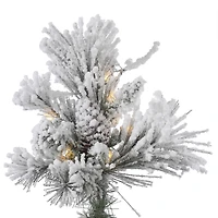 3.5ft. Pre-Lit Flocked Alberta Artificial Christmas Tree, Pure White LED Lights