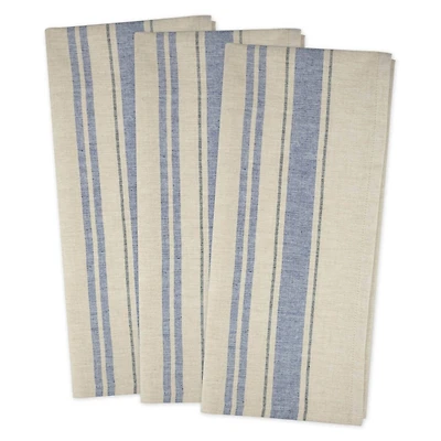 DII® Nautical Blue French Stripe Woven Dishtowel, 3ct.