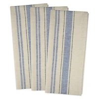 DII® Nautical Blue French Stripe Woven Dishtowel, 3ct.
