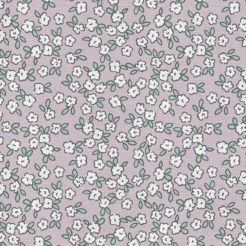 Fabric Editions Purple Peekaboo Blooms Cotton Fabric