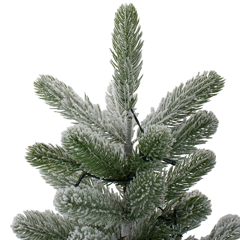 2ft. Pre-Lit Frosted Pine Artificial Christmas Tree in Burlap Pot, Warm White Lights