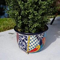12.5" Handmade Mexican Talavera Ceramic Planter