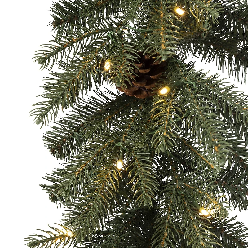 Glitzhome® 9ft. LED Greenery Pinecone Christmas Garland with Timer