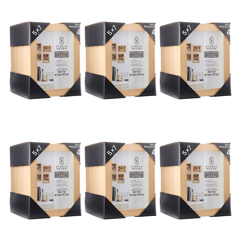 6 Packs: 4 ct. (24 total) 5" x 7" Natural Display Frame by Studio Décor®