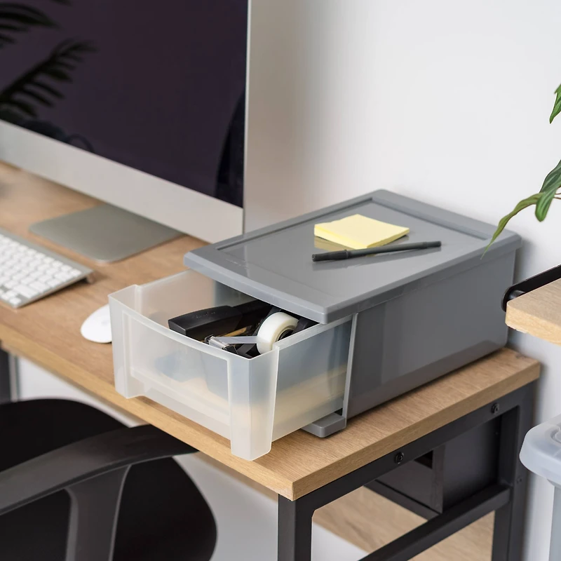 IRIS® 6.5qt. Gray Stackable Storage Drawer