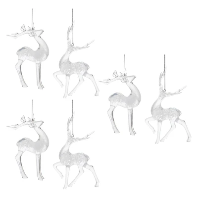 Clear Bubbled Plastic Deer Ornaments Set