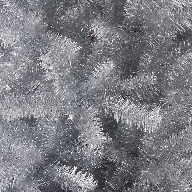 9ft. Unlit Silver Tinsel Artificial Christmas Tree
