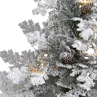 4ft. Pre-Lit Flocked Montana Down Swept Spruce Artificial Christmas Tree with Clear LED Lights