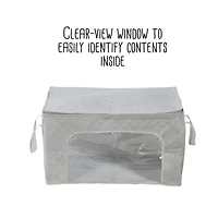 Honey Can Do Gray Clothes Storage Bags with Handles and Clear-View Windows, 3ct.