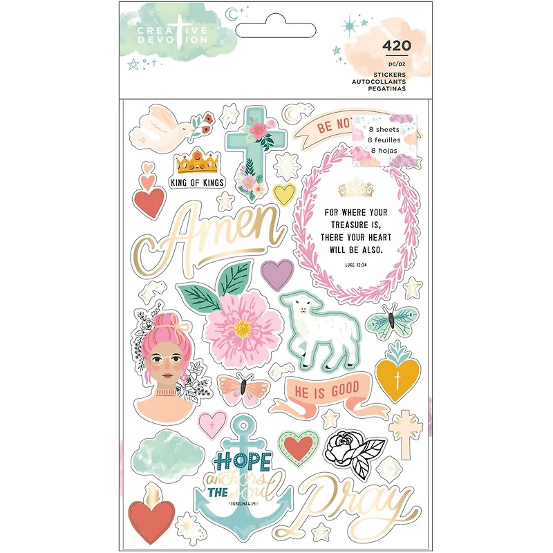 Creative Devotion Draw Near Sticker Book 8/Sheets-W/Gold Foil Accents, 418/Pkg
