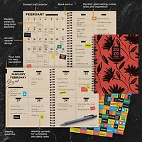 2026 Electric Red Medium Weekly Monthly Planner