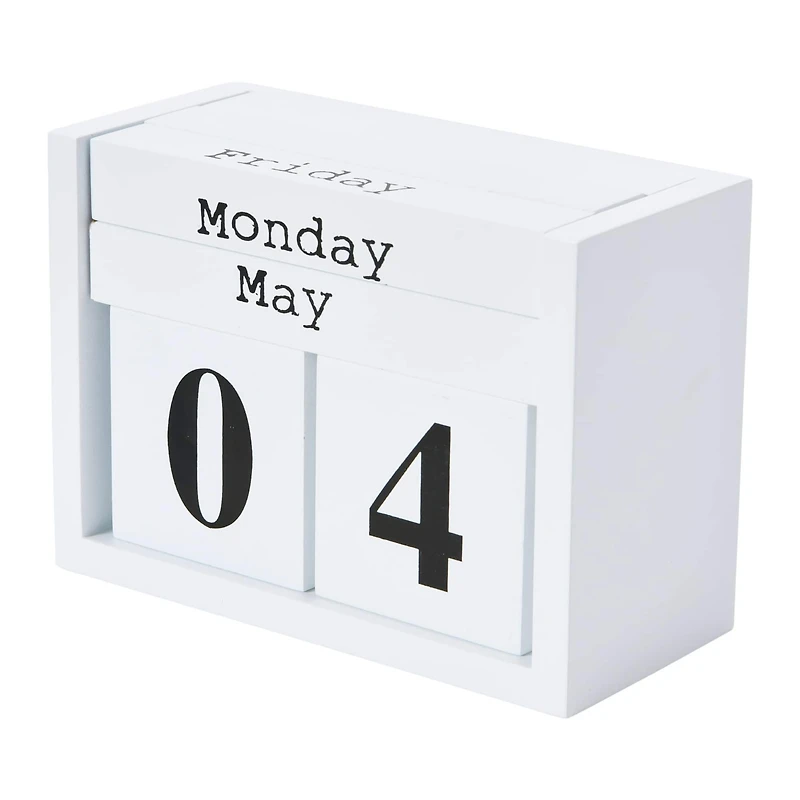 Hello Honey® 5.5" Wooden Perpetual Desk Block Calendar