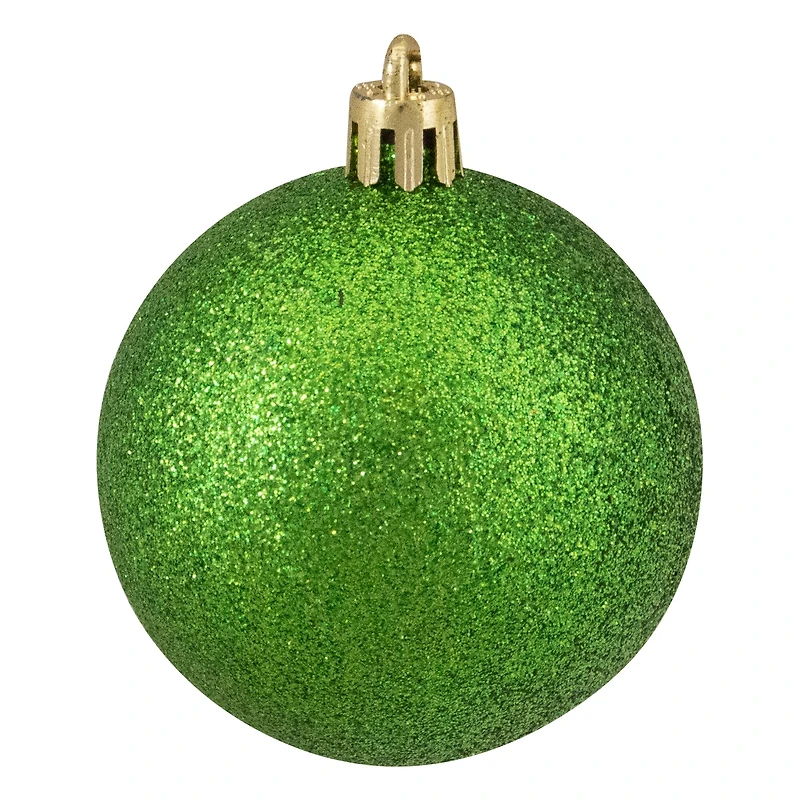 24ct. 2.5"  Xmas Green 4-Finish Shatterproof Christmas Ball Ornaments