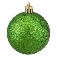 24ct. 2.5"  Xmas Green 4-Finish Shatterproof Christmas Ball Ornaments