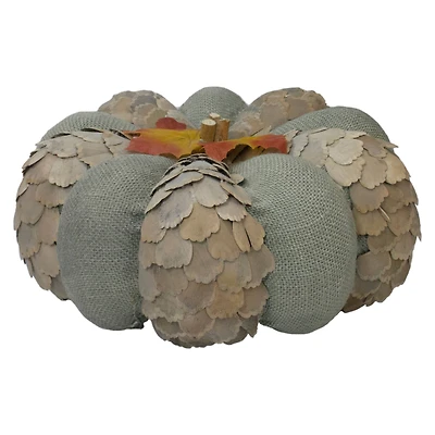 10" Green & Brown Autumn Harvest Tabletop Pumpkin