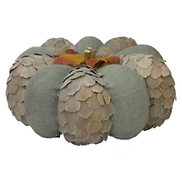 10" Green & Brown Autumn Harvest Tabletop Pumpkin