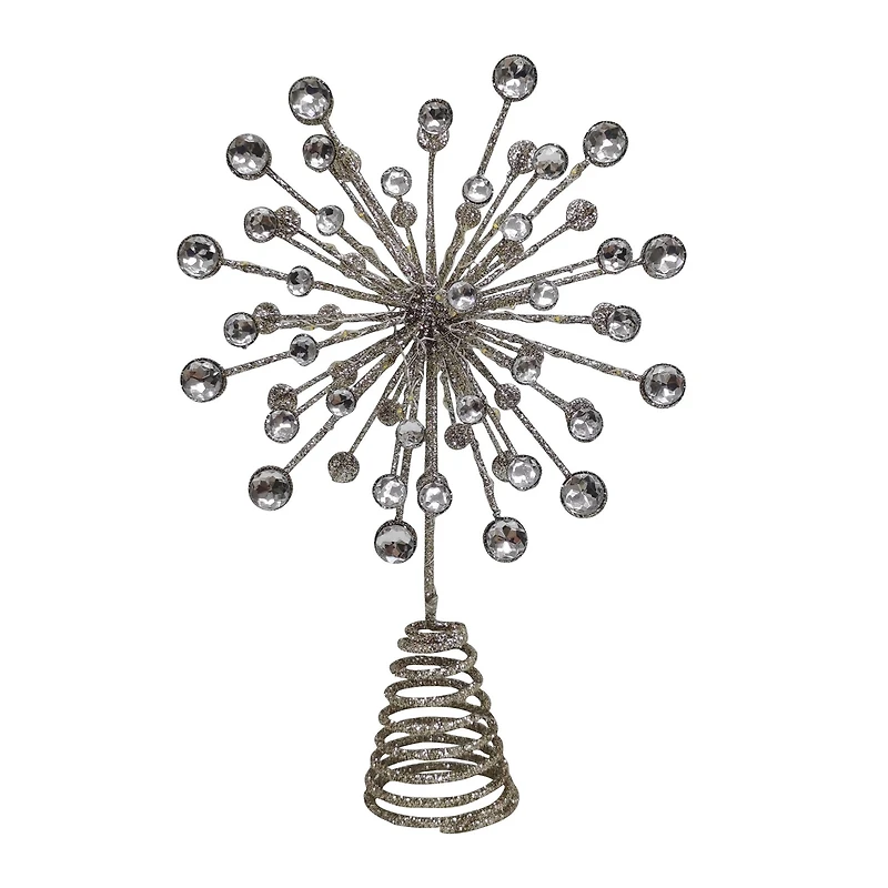 12" Champagne Jeweled Starburst Lighted Tree Topper by Ashland®